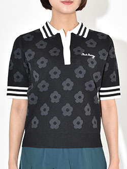 ジャックバニー　26年春夏新作　フラワージャガードニットポロシャツ　263-6175364