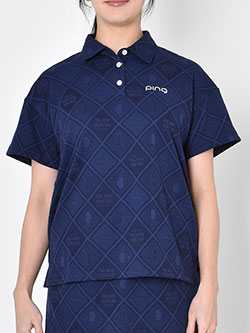 ピン　26年春夏新作　Mr.PINGジャカード半袖ポロシャツ　622-6160500
