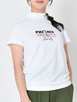 ピン　26年春夏新作　Mr.PINGプリント半袖ハイネックシャツ　622-6167400