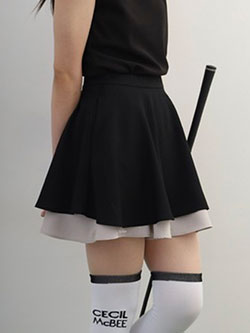 セシルマクビーグリーン　26年春夏新作　2段フレアスカート　CGS26007SK