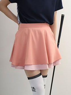 セシルマクビーグリーン　26年春夏新作　2段フレアスカート　CGS26007SK