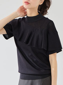 ジュン&ロペ　26年春夏新作　フリル使い半袖プルオーバー　ERM76010