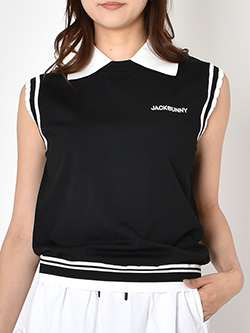 ジャックバニー　26年春夏新作　スカラップノースリーブニットポロシャツ　263-6175558