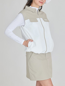 デルソルゴルフ　26年春夏新作　フルジップナイロンベスト&スカートセット　7917