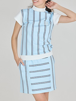 デルソルゴルフ　26年春夏新作　ポンチストライプ柄セットアップ　7936