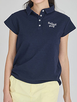 デルソルゴルフ　26年春夏新作　シアサッカー裾ドロストキャップスリーブシャツ　7920