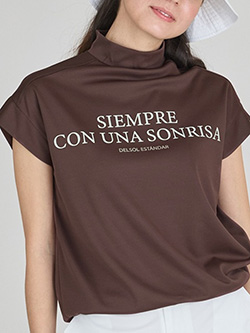 デルソルゴルフ　26年春夏新作　ロゴプリント半袖モックネックシャツ　7942