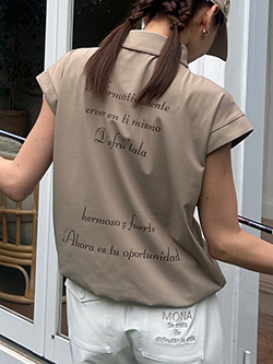 モナデルソル　26年春夏新作　立体ロゴプリント フレンチスリーブポロシャツ　M0079