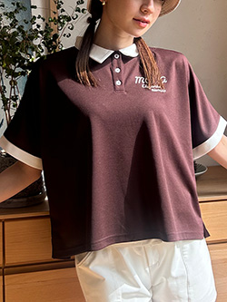 モナデルソル　26年春夏新作　チェーン刺しゅうヘムポロシャツ　M0081