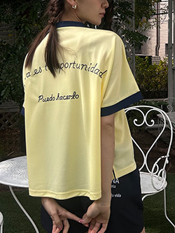 モナデルソル　26年春夏新作　チェーン刺しゅうヘムポロシャツ　M0081