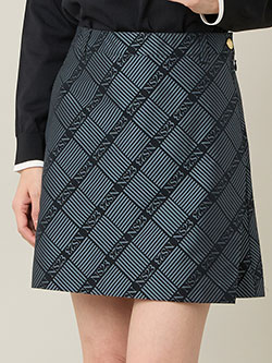 ニッサゴルフ　26年春夏新作　【セットアップ可】米沢織ジャカードスカート　23042655