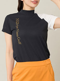 ニッサゴルフ　26年春夏新作　【吸湿速乾/UVカット/エコ素材】切り替えモックネック　23122651