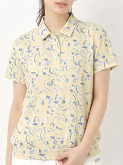 アダバット　26年春夏新作　ラインフラワープリント半袖ポロ　119-15421