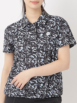 アダバット　26年春夏新作　ラインフラワープリント半袖ポロ　119-15421