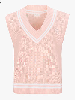 フェアライアー　26年春夏新作　スカシ編みVネックベスト　FS6SL03F