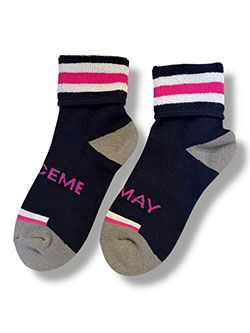 ディッセンバーメイ　26年春夏新作　パイルボーダーアンクル丈ソックス　2-999-4013