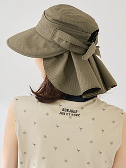 ジュンアンドロペ　26年春夏新作　クールマックスサッカー遮熱機能付3WAYハット　ERU86000