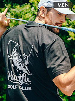 パシフィックゴルフクラブ　　CUP & SURFER半袖ポロ(メンズ)　PGC250PLS144RI