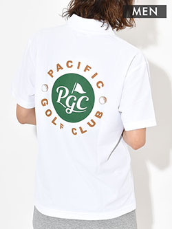 パシフィックゴルフクラブ　26年春夏新作　サークルロゴ半袖ポロ(メンズ)PGC250PLS162RI