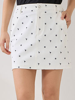 ジュン&ロペ　26年春夏新作　小紋総柄プリントAラインスカート　ERC46100