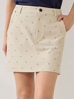 ジュン&ロペ　26年春夏新作　小紋総柄プリントAラインスカート　ERC46100