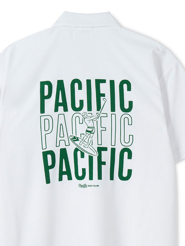 Pacific Golf Club 半袖オープンカラーシャツ パシフィックゴルフクラブ 26年春夏新作 ロゴ半袖ポロシャツ(メンズ