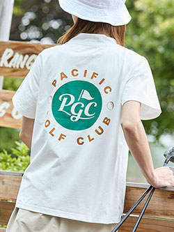 パシフィックゴルフクラブ　26年春夏新作　サークルロゴ半袖モックネック　PGL261CSS581OL