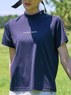 アダバット　26年秋冬新作　【ADABAT NAVY】UVケア/接触冷感　クールタッチロゴラインモックT　119-16720