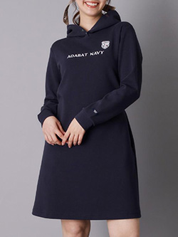 アダバット　26年秋冬新作　【ADABAT NAVY】長袖フーディワンピース　119-57901