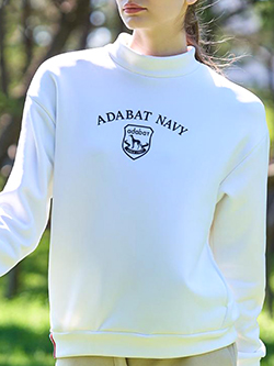 アダバット　26年秋冬新作　【ADABAT NAVY】裏起毛モックプルオーバー　119-17012