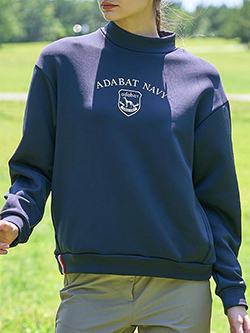 アダバット　26年秋冬新作　【ADABAT NAVY】裏起毛モックプルオーバー　119-17012